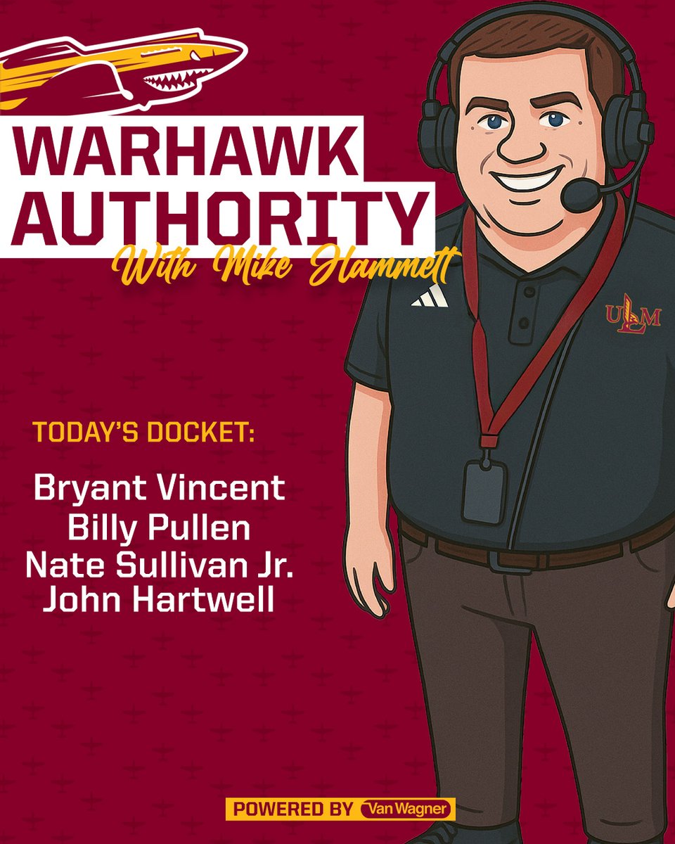 Warhawk Radio Network (@warhawk_radio) on Twitter photo This week's Warhawk Authority gets you set for <a href="/ULM_FB/">ULM Football</a> season! SBC Media Day coverage includes <a href="/bryantvincent44/">Coach Bryant Vincent</a> (5:35), <a href="/billypullen5/">Billy Pullen</a> (22:17), <a href="/NateSullivanJr/">Nate $ullivan Jr.</a> (27:28) & <a href="/john_hartwell/">John Hartwell</a> (35:53)!
Subscribe & share!
Spotify: open.spotify.com/episode/3sw7t2โฆ
Apple: podcasts.apple.com/us/podcast/warโฆ This week's Warhawk Authority gets you set for <a href="/ULM_FB/">ULM Football</a> season! SBC Media Day coverage includes <a href="/bryantvincent44/">Coach Bryant Vincent</a> (5:35), <a href="/billypullen5/">Billy Pullen</a> (22:17), <a href="/NateSullivanJr/">Nate $ullivan Jr.</a> (27:28) & <a href="/john_hartwell/">John Hartwell</a> (35:53)!
Subscribe & share!
Spotify: open.spotify.com/episode/3sw7t2โฆ
Apple: podcasts.apple.com/us/podcast/warโฆ