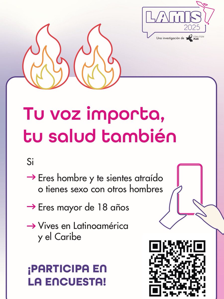 📣 Tu experiencia puede hacer la diferencia.
 💬 Participa de LAMIS 2025, una encuesta regional sobre salud sexual en hombres gays, bisexuales y otros hombres que tienen sexo con hombres.redcap.igtp.cat/launch.php?tar… <a href="/FundacionVencer/">Fundación Vencer</a> <a href="/ItGetsBetterPy/">It Gets Better Paraguay</a> <a href="/FundHuesped/">Fundación Huésped</a>