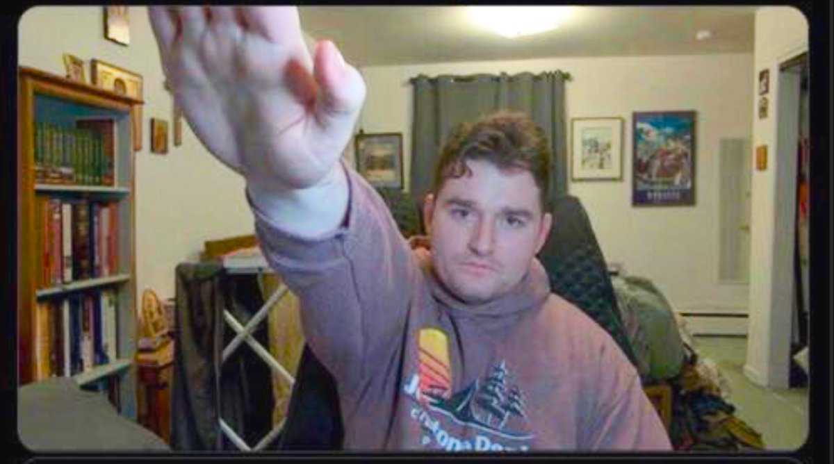 Joel7Richardson's tweet image. If you ever wondered what the great falling away might look like. This is the Catholic Nazi who is crying and asking for people to give him money because he lost his job (for being a Nazi). Genuinely breaks my heart that nearly all of these folks have Christian icons and crosses…