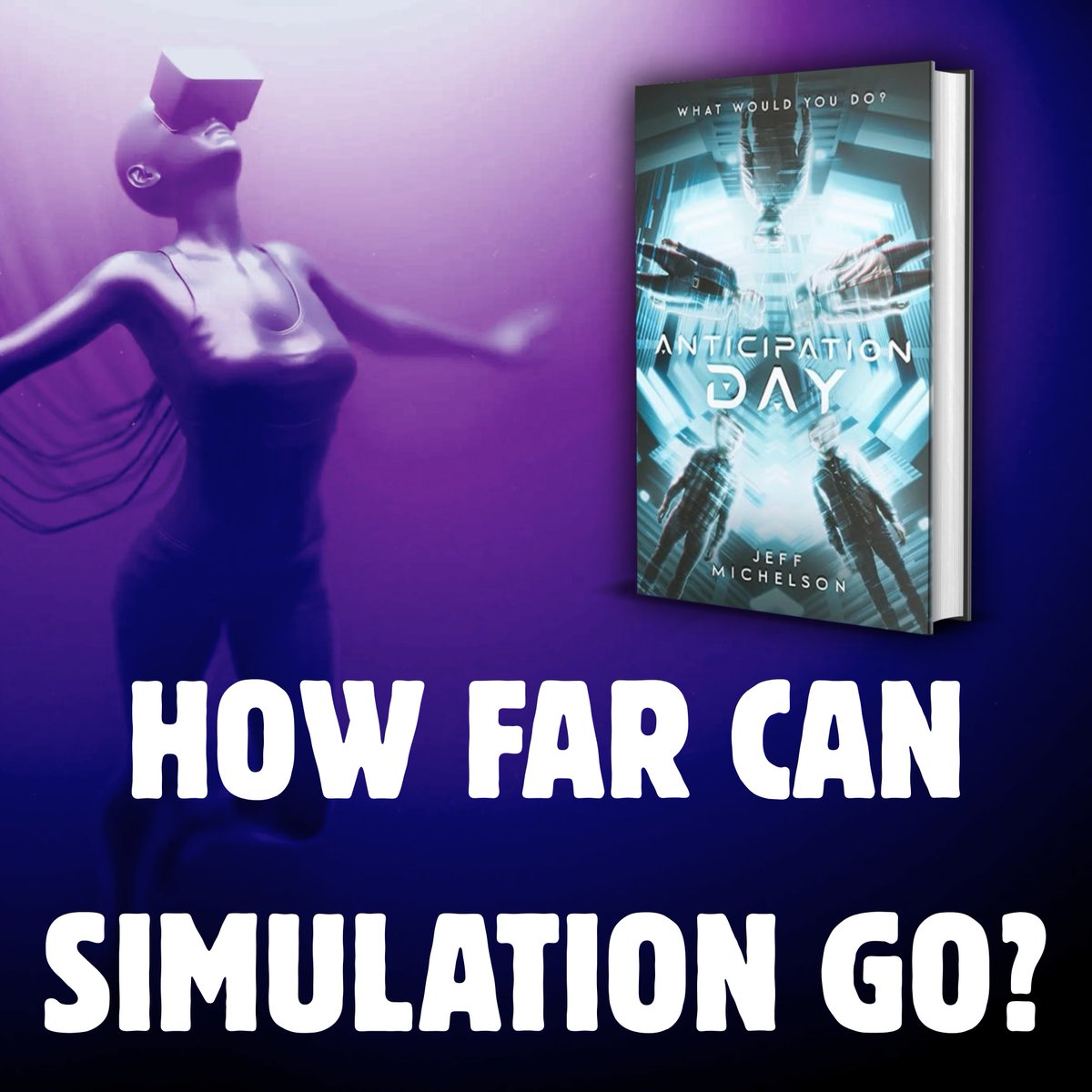 TwBookClub's tweet image. "Anticipation Day" by Jeff Michelson follows a group of friends escaping real life through government-run simulations in a future America. But how do these simulations end?
Get a copy:
forums.onlinebookclub.org/shelves/book.p…
Follow the author: @AnticipationDay