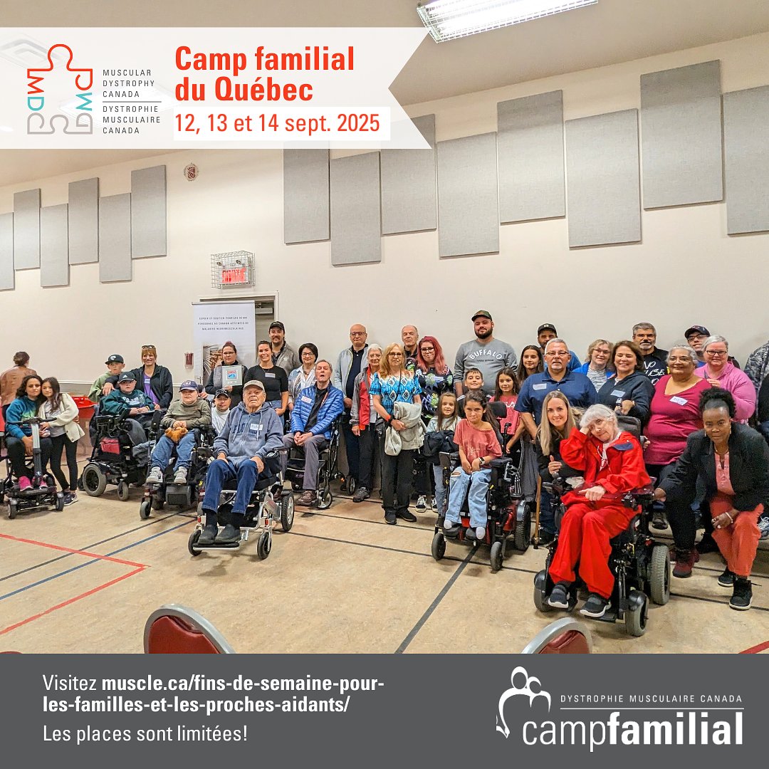 Les inscriptions sont MAINTENANT OUVERTES pour le Camp familial du Québec - musclefr.crowdchange.ca/112728

Rejoignez-nous pour une fin de semaine mémorable, conçue pour rassembler des familles en leur permettant de relaxer et se reposer, tisser des liens et  s'amuser. Profitez
