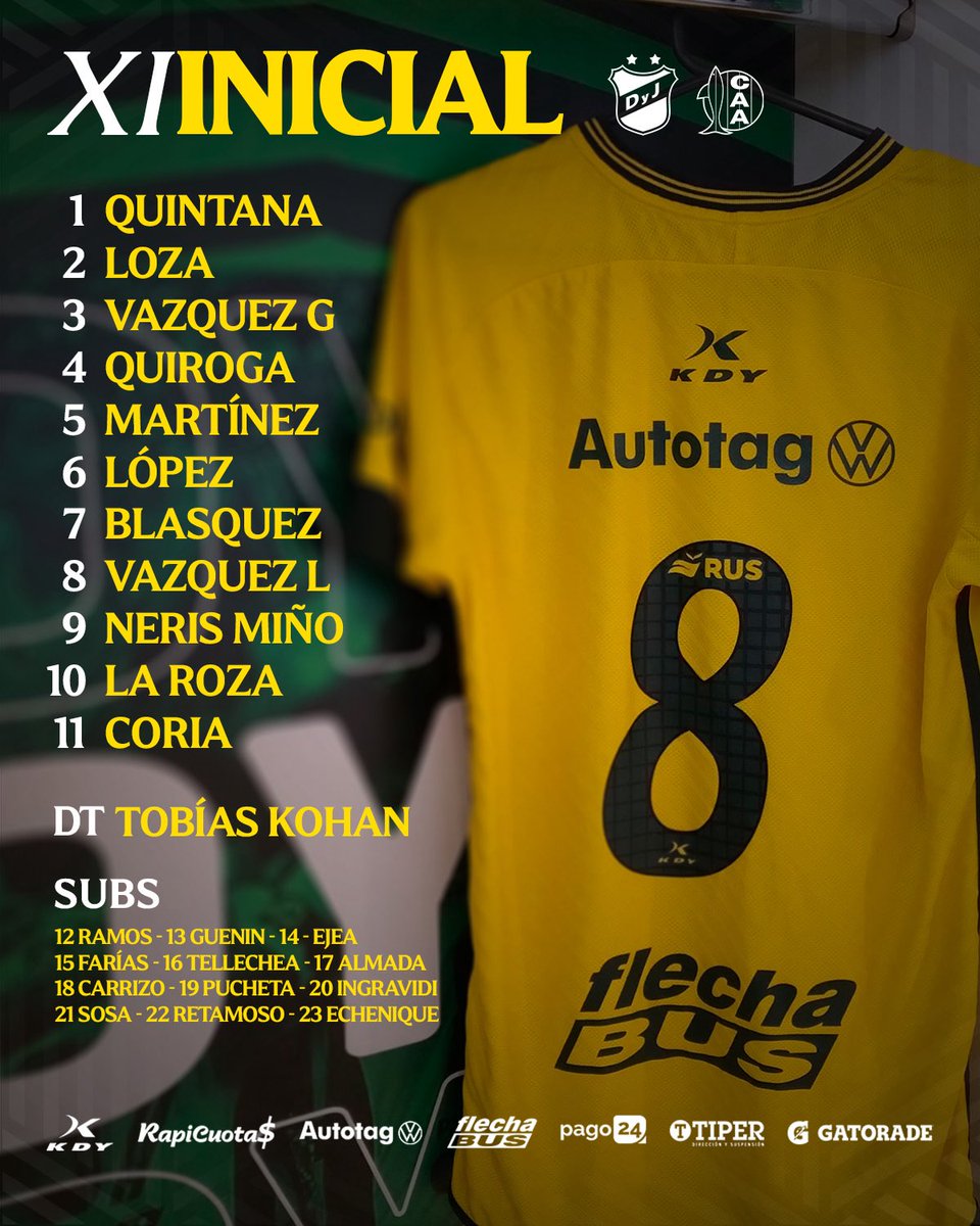 ClubDefensayJus's tweet image. Reserva | ¡El 11 inicial para enfrentar a Aldosivi desde las 15 hs!
📺 El partido será televisado por ESPN 3
#TodosJuntos🔰