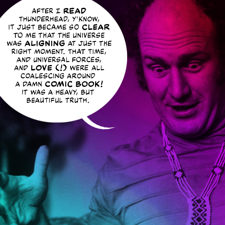 WesCraigComics's tweet image. THUNDERHEAD is on Kickstarter NOW:
shorturl.at/d6D3g
Some big celebrity endorsements coming in from the astral plane...
#hendrix #dali #kenkesey #lennon
