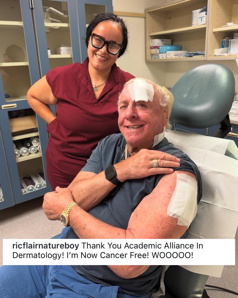 nojumper's tweet image. WWE legend Ric Flair announces he's officially cancer-free following Melanoma treatment!