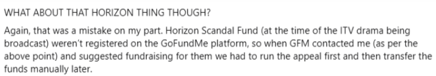 LegalGengar's tweet image. Speaking of Simon Harris, on 11 July 2025 at 13:38 UK time, he posted on Facebook that "GFM contacted me and suggested fundraising” for the Horizon Post Office charity.
But @gofundme later said this: “We don't reach out to people encouraging them to fundraise for charities”…