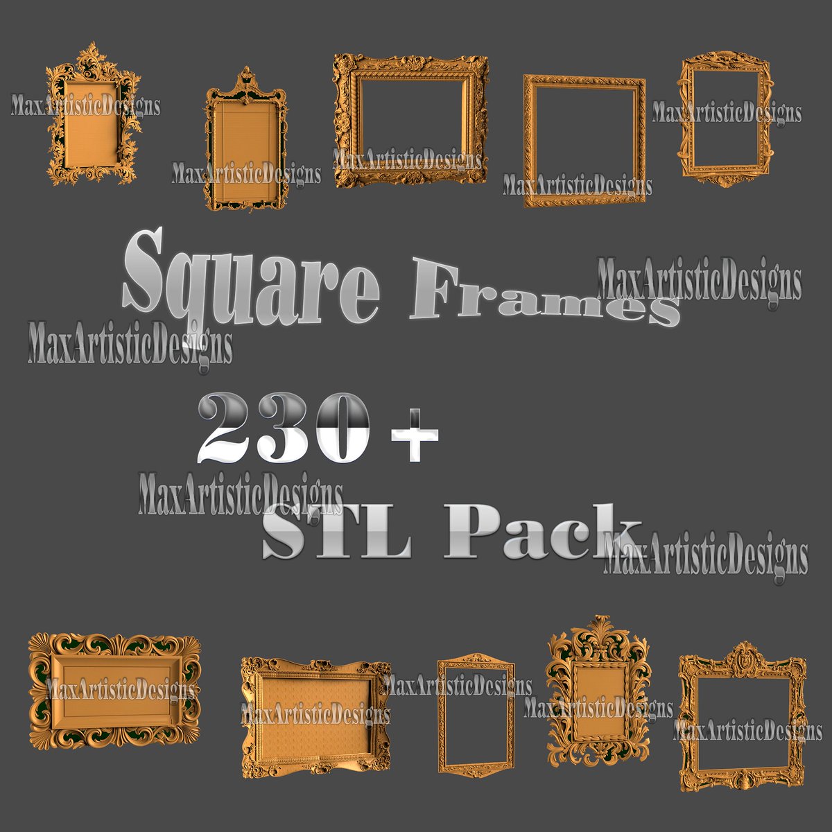 New product: stl 3d models 235+ pieces square frames set for cnc router Easel artcam engraver carving -Download 👉🏽👉🏽 etsy.com/listing/104823…