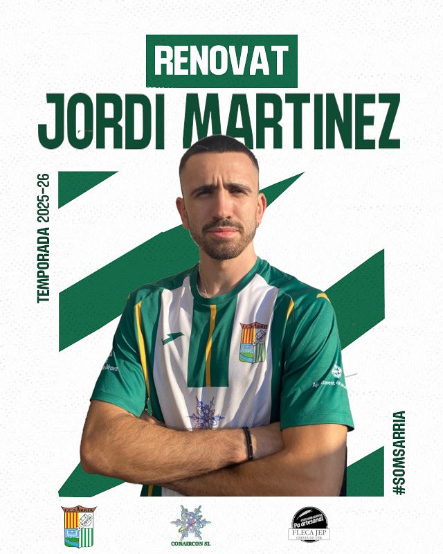 ⚽️ RENOVACIÓ ⚽️

Jordi Martinez renova i continuara una temporada més en el primer equip. Quarta temporada consecutiva per ell amb el primer equip. Una vida vestint els colors verds-i-blancs