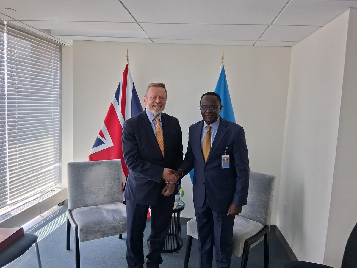 RwandaUN's tweet image. On the margins of #HLPF2025, Amb. @martin_ngoga met with Lord Collins of Highbury @Lord_Collins, 🇬🇧UK Minister for Africa.
Together, they discussed the ongoing efforts for peace and security in the #GreatLakes region, and underscored the importance of sustained support for the…