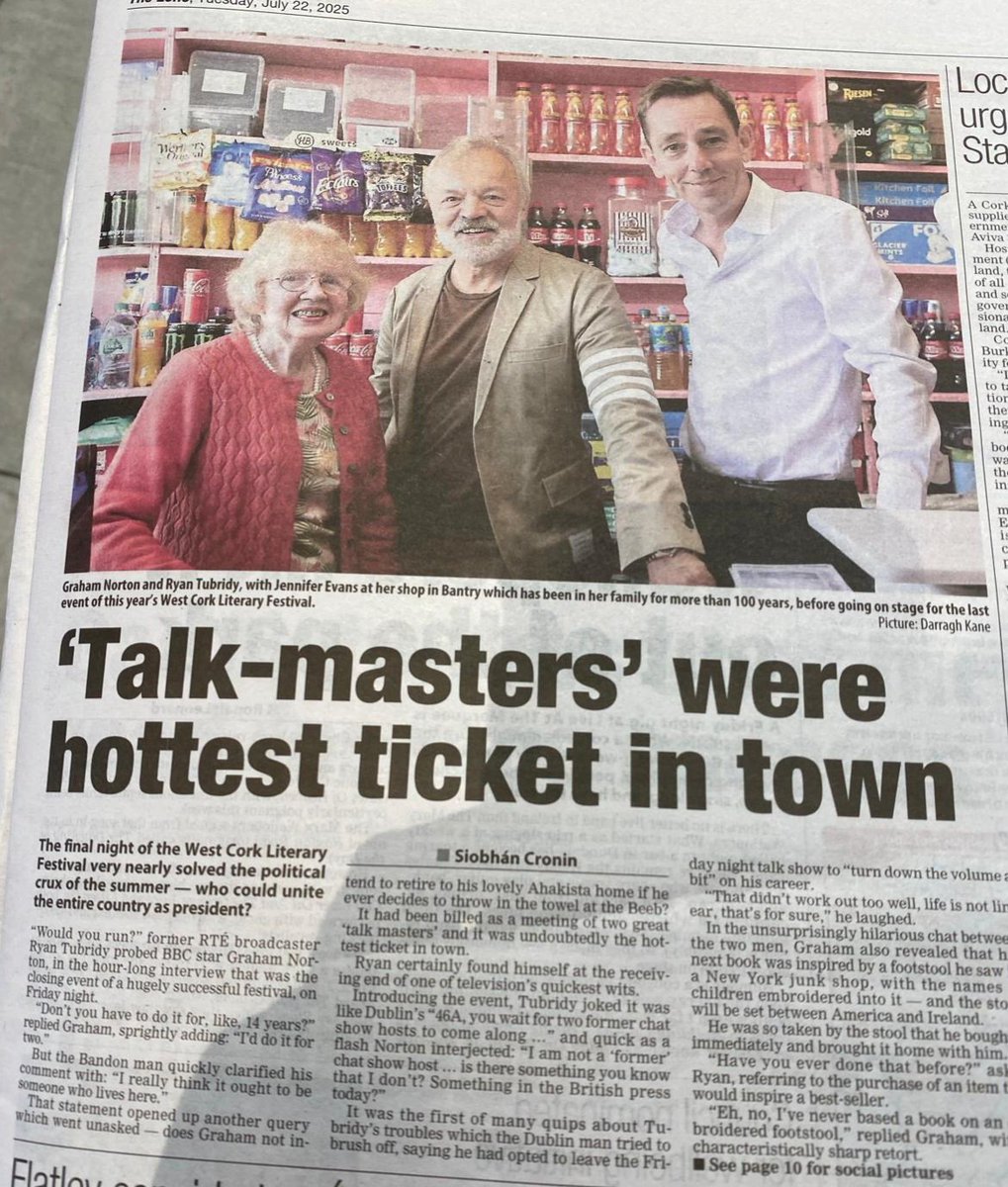 wcorklitfest's tweet image. Always a pleasure to be featured in The Echo ❤️ #PureCork
Thanks @cronin_siobhan
echolive.ie/corknews/arid-…