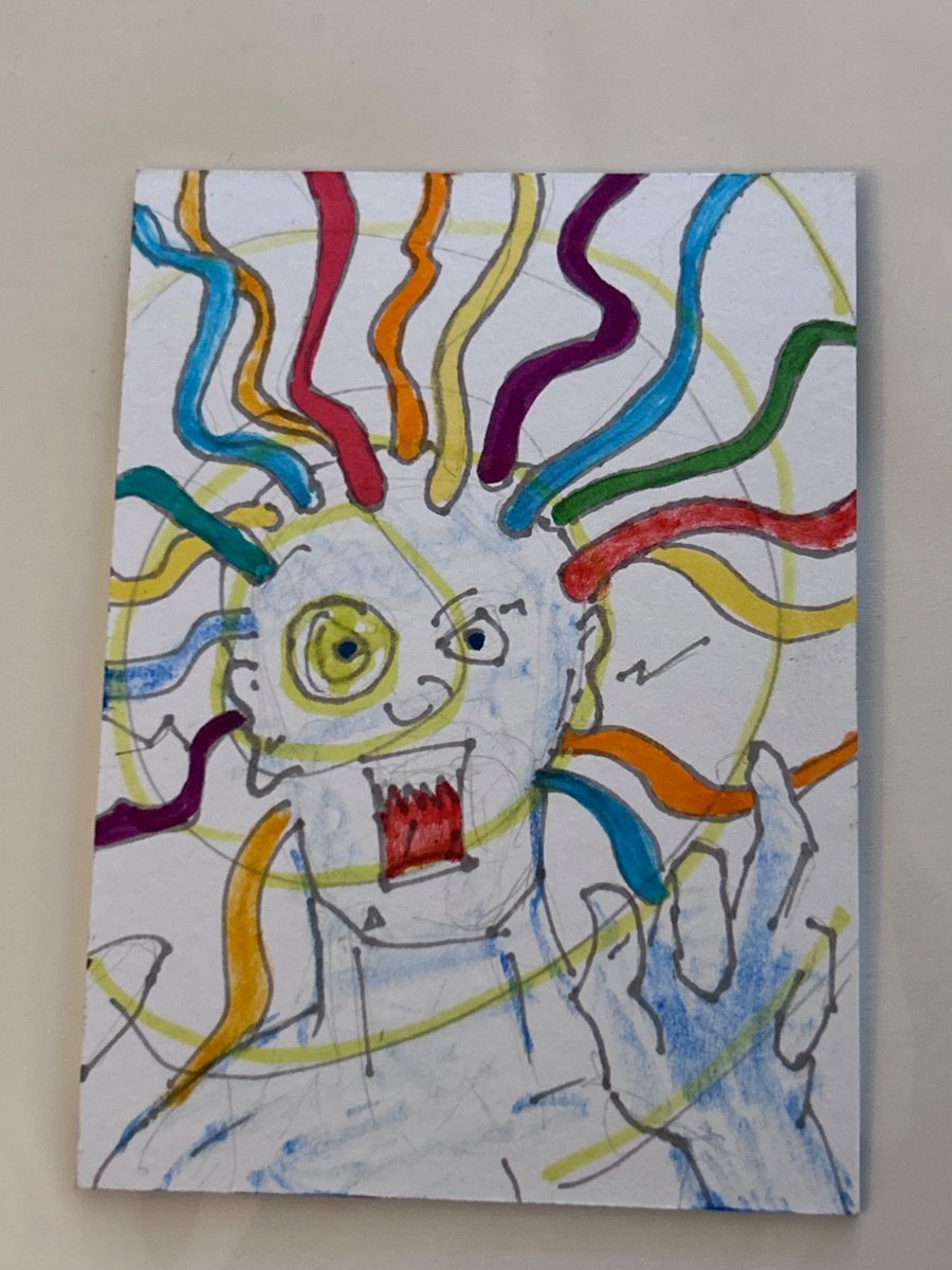 BlueShackComics's tweet image. If we hit the Kickstarter Mark…
There will be a dozen extra freebies.
They will be randomly inserted into packages.
Here’s my 1st sketch card.
4 fingered Vampwyre
Some lucky backer will get this.
As well every backer gets signed copy - mark mckenna signature :)…