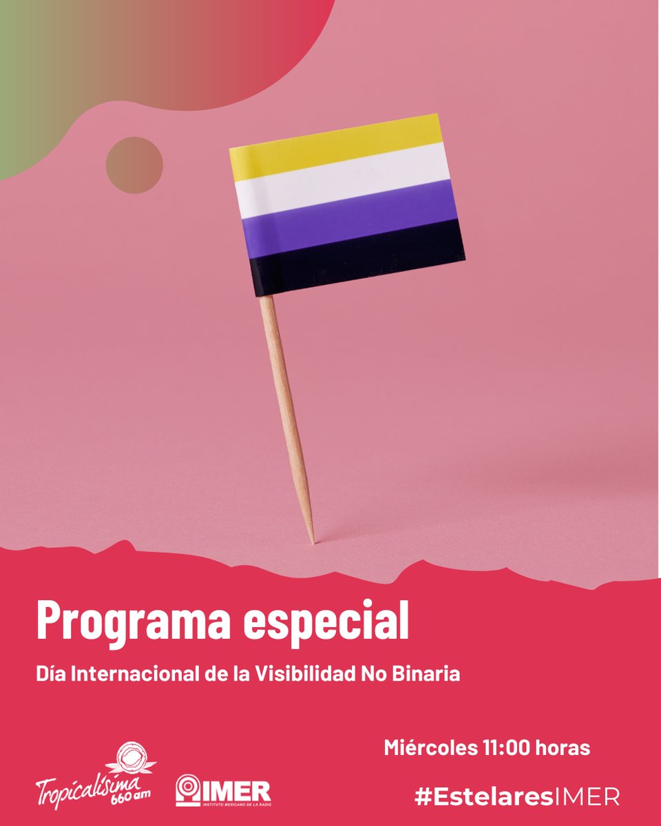 IMER (@imerhoy) on Twitter photo En este programa especial, hablamos sobre qué significa ser una persona no binaria, por qué es importante el reconocimiento y cómo se vive más allá del género tradicional.
🕚 En vivo por <a href="/tropi660am/">Tropicalísima</a>
📻 Escucha en línea: imer.mx/tropicalisima/… En este programa especial, hablamos sobre qué significa ser una persona no binaria, por qué es importante el reconocimiento y cómo se vive más allá del género tradicional.
🕚 En vivo por <a href="/tropi660am/">Tropicalísima</a>
📻 Escucha en línea: imer.mx/tropicalisima/…