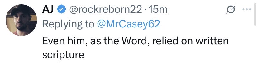 MrCasey62's tweet photo. No, Jesus obviously did NOT “rely on written Scripture”. TWELVE times Jesus deliberately went BEYOND written Scripture and said, “But I say to you…” Proving Jesus was NOT Sola Scriptura.

These people DON’T know the Bible. Just their agenda. https://t.co/CaNlGMlDRC