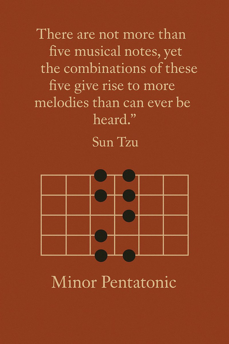 DarksideJohnny's tweet image. Let's Get Small by Stoic Stoner: The Five-Note Way: Minor Pentatonic Wisdom from Sun Tzu
“There are not more than five musical notes, yet the combinations of these five give rise to more melodies than can ever be heard.” — Sun Tzu, The Art of War
bystoicstoner.blogspot.com/2025/07/the-fi…