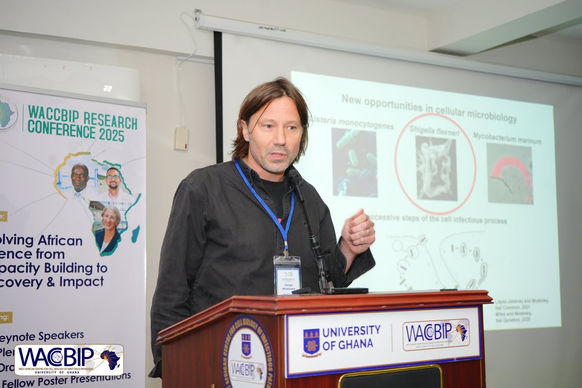 Chaired by Dr. Evelyn Bonney and Prof. Samuel Duodu, this #WRC2025 plenary session featured impactful research from Dr Jersley D. Chirawurah and Prof Serge Mostowy. 
Jersley explores how Plasmodium falciparum’s response to artemisinin changes under static vs. suspension cultures.