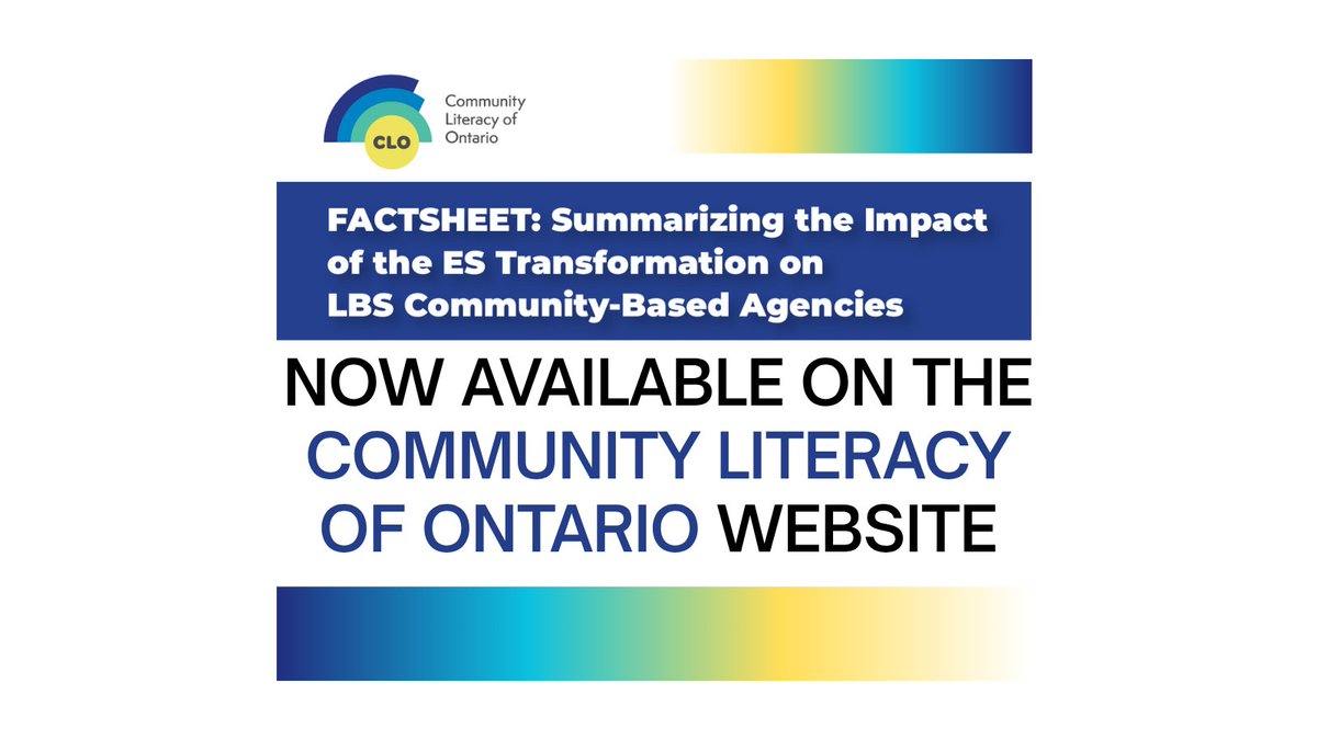 LiteracyLink (@literacylinksc) on Twitter photo To better understand the impact of Ontario’s Employment Services Transformation, <a href="/CommunityLitOn/">Community Literacy of Ontario</a> conducted a research report examining how LBS agencies across ON are affected. This report and summarizes key findings: communityliteracyofontario.ca/all-resources/… To better understand the impact of Ontario’s Employment Services Transformation, <a href="/CommunityLitOn/">Community Literacy of Ontario</a> conducted a research report examining how LBS agencies across ON are affected. This report and summarizes key findings: communityliteracyofontario.ca/all-resources/…