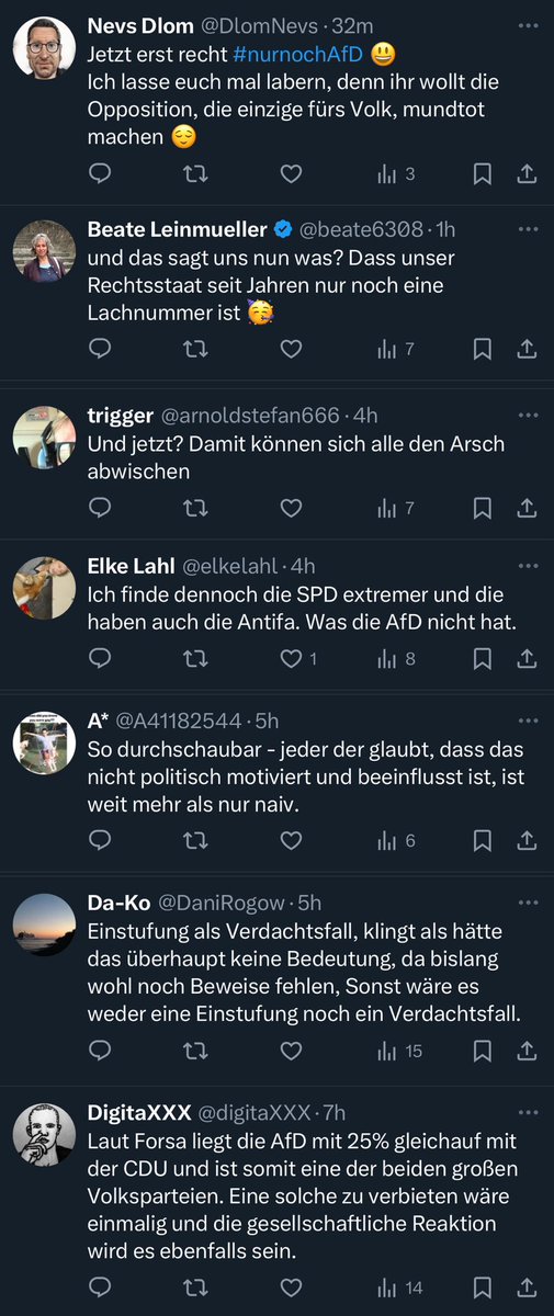 Hoffnungsvo11's tweet image. Reaktionen aus den Drukos auf das Urteil des #BVerwG Leipzig: Wie willst du diese Leute jemals wieder zurückholen? #AfD inhaltlich stellen, haben sie gesagt.
