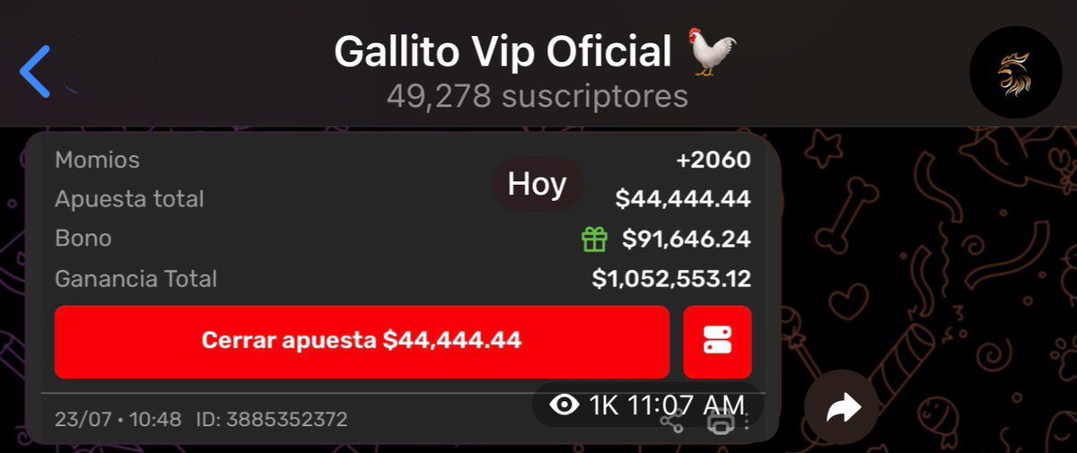 Freepicks4youu's tweet photo. Se viene otra BOMBA MILLONARIA💣🤑 a cargo del GALLITO VIP 🐓

Ayer cobramos su BOMBA💣 [+2690] 🤯

¿Quieren la nueva 💣 GRATIS😏🎁? Regálenme +99 ❤️🔁💬 y la soltamos GRATIS ya ya ya!

⚠️Por acá se enviará GRATIS 👉🏻 https://t.co/EV8Bi3vsOP https://t.co/tPC9TKagT8