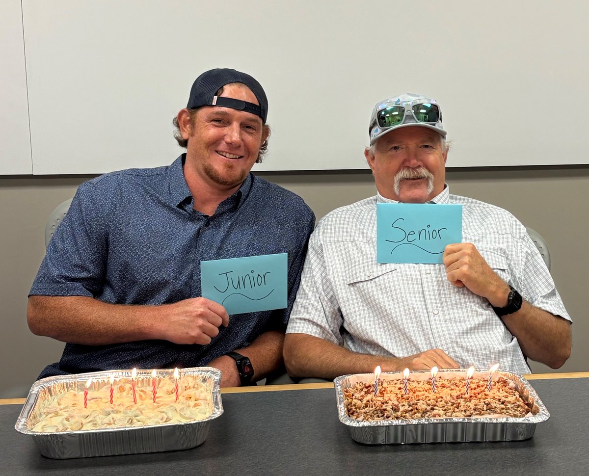 🎉Happy Birthday, Senior &amp; Junior!!!🎉 Team Hanna is Lucky to have y'all!! Hope you both have an awesome birthday!🎊😎 Thanks a ton for everything you do!! #Cheers🍹🍻 #BananaPudding #OatmealCake🎂 #HannaTeam #CourtReporting