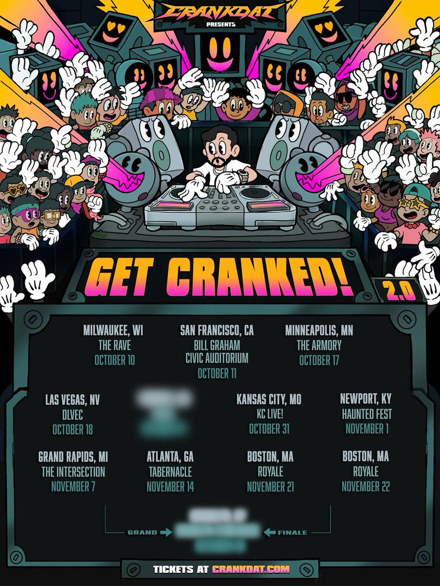 TheEDMNetwork's tweet image. .@crankdat has announced the second part of the ‘GET CRANKED!’ tour, coming to select cities starting October 10th 🦾
via: IG / crankdat
