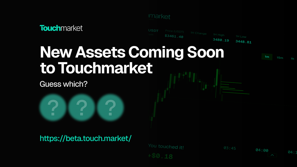 touch_market's tweet image. What's your favorite asset? It might be touchable soon.™
Call the price. Call the time.
Try it here: beta.touch.market