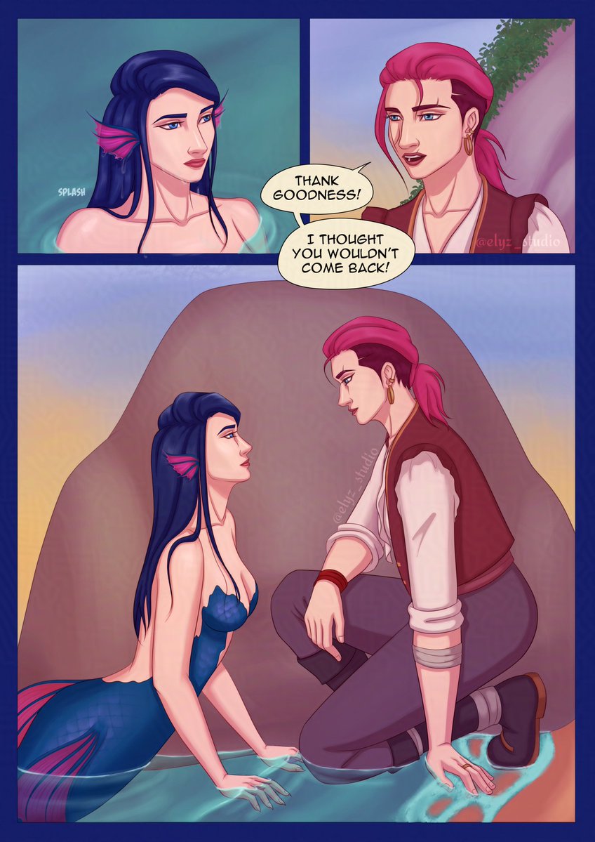 elyz_studio's tweet image. Chapter 2 is here! May the ship sailing โบ๏ธ
Part 1
CaitVi Pirate x Mermaid AU ๐งโโ๏ธ
#caitvi #arcane #piltoversfinest #caitviau #Mermaid #comic