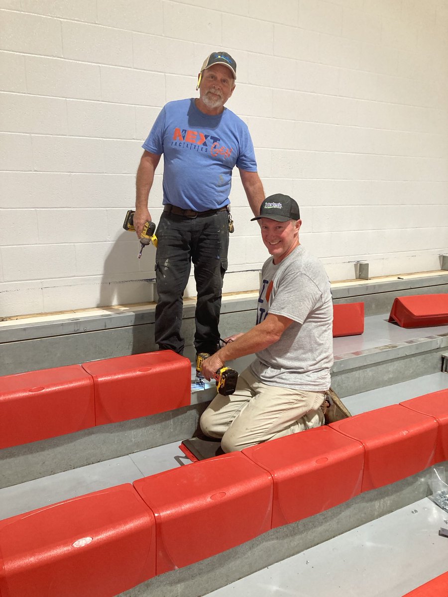 NelsonCoHSAthl1's tweet image. New bleachers being installed at the Nelson Co HS auxiliary gym. Thanks to Tommy and Ben for the hard work. Hopefully the next time you are on campus you will see the many athletic projects completed this summer.