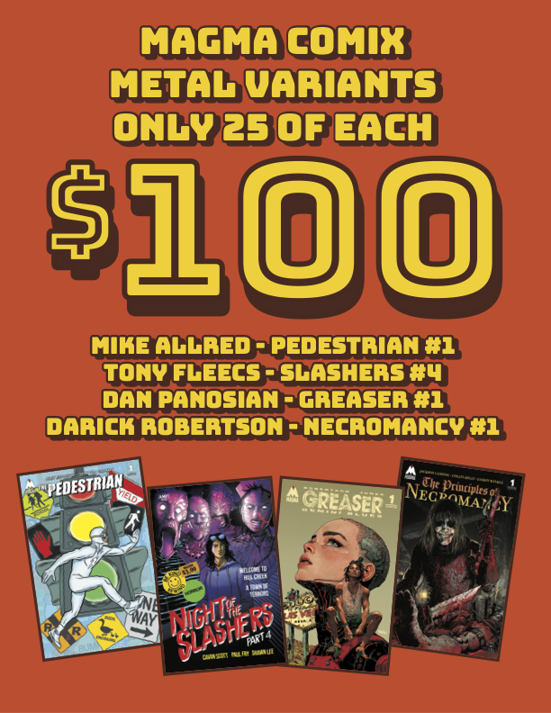 MagmaComix's tweet image. #SDCC2025 will see the debut of our METAL VARIANTS! Each cover is limited to 25 copies. Available only at our booth, #1709. See you there!
Mike Allred @TonyFleecs @urbanbarbarian Darick Robertson