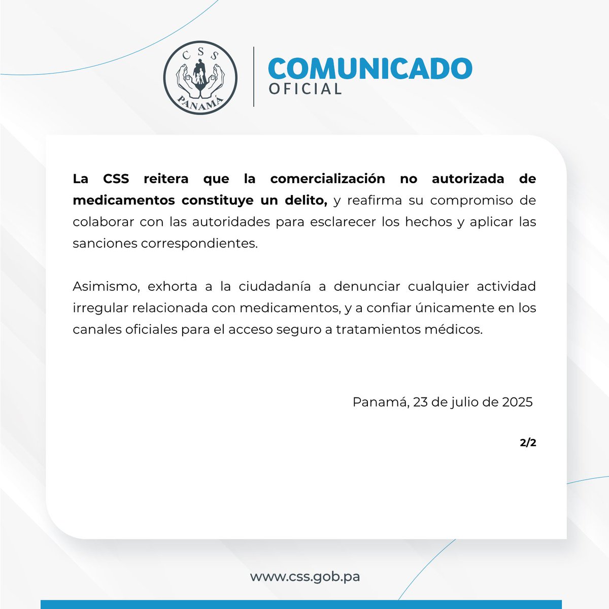 #ComunicadosCSS | CSS investiga supuesta venta clandestina de medicamentos en Bocas del Toro.