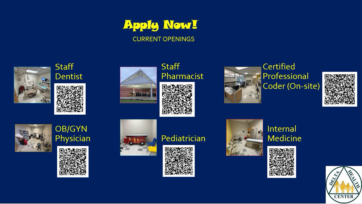 Delta Health Center (Mound Bayou, MS). Looking for a part-time/temporary Physical Therapist (PT) for FMLA leave coverage. Help us enhance the quality of healthcare in the Delta. zurl.to/n5X0?source=Ca… 

🔍LPN: zurl.to/HIsK?source=Ca… 
🔍OB/GYN: zurl.to/qAu4?source=Ca…