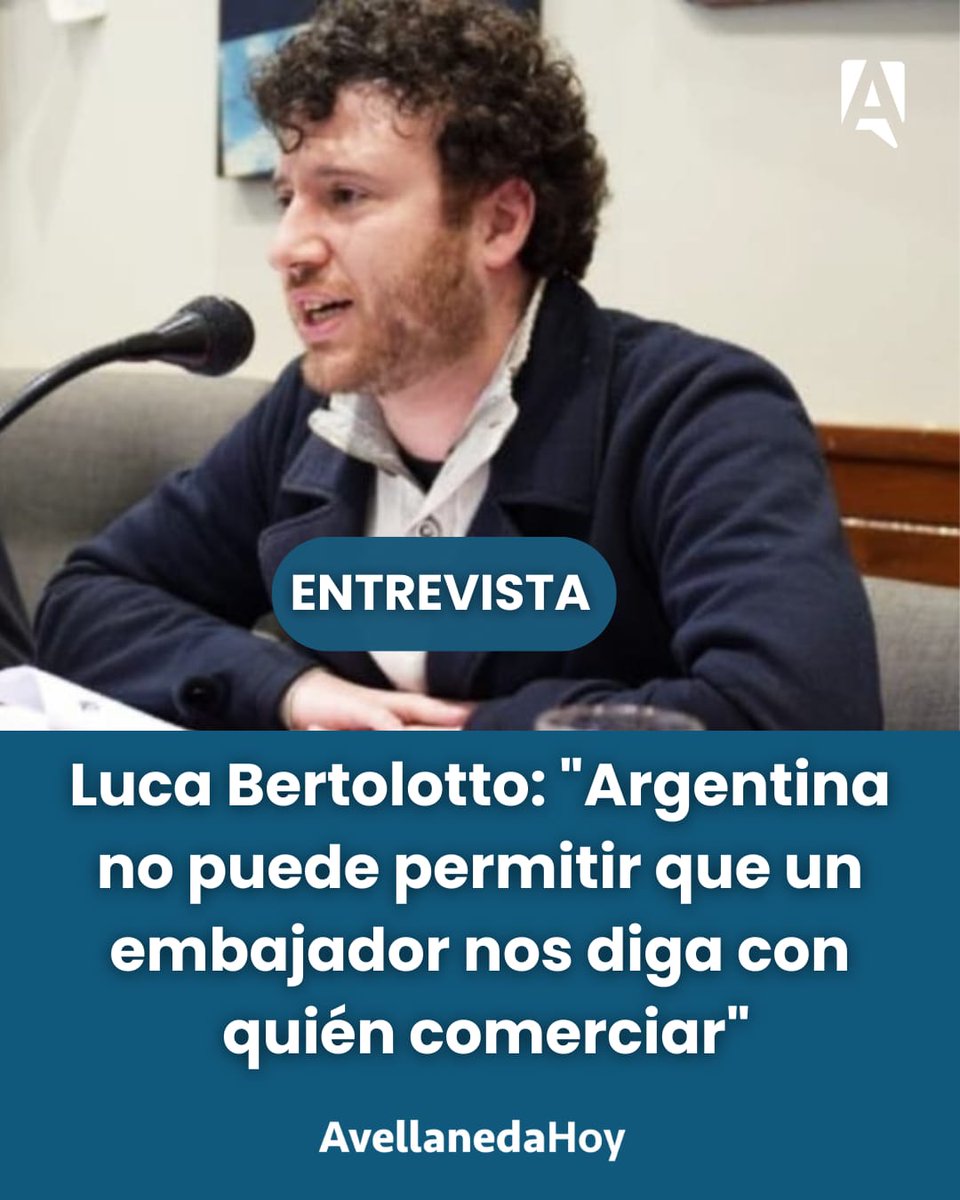 #ENTREVISTA | Luca #Bertolotto: "#Argentina no puede permitir que un embajador nos diga con quién comerciar"

🗣️ Lo afirmó el concejal de #Avellaneda, quien cuestionó las declaraciones del futuro embajador de EE.UU. en Argentina, Peter #Lamelas.

avellanedahoy.com.ar/nota/22402/luc…
