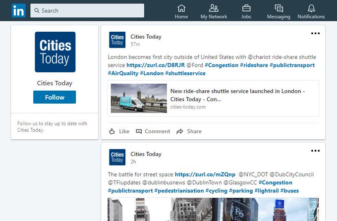 Cities_Today's tweet image. Join the debate in our LinkedIn group where we discuss our latest updates on #localgov, #mobility and #smartcity!
👉 linkedin.com/groups/8411572/ .