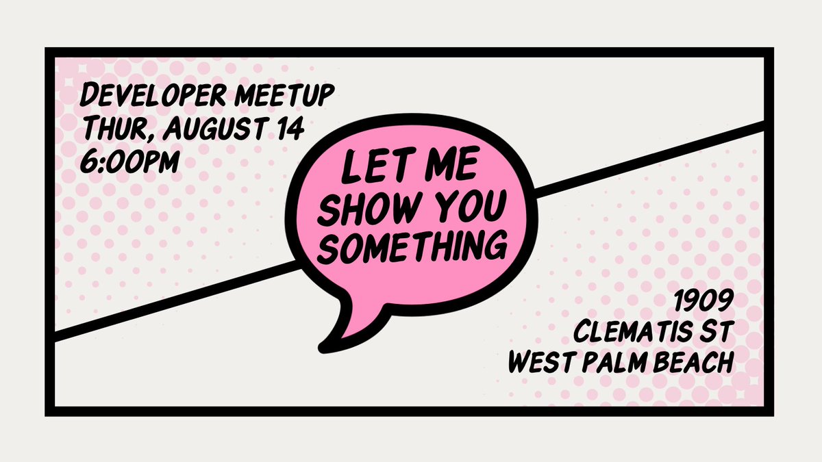 Our next Let Me Show You Something meetup is August 14 sponsored by <a href="/storyblok/">Storyblok</a>!

5 devs present for 5 mins each, and we already have our first speaker locked in for "Intro to <a href="/SST_dev/">SST</a>" 🔥

Register to attend or give a talk! ⬇️
