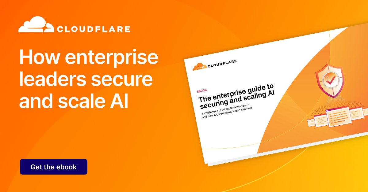 Cloudflare's tweet image. See how enterprises like yours are deploying, scaling, and securing their AI initiatives: cloudflare.com/lp/the-enterpr…