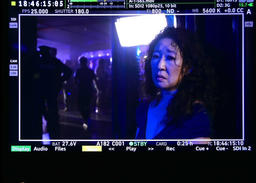 bestofsandra's tweet image. more of new/old photos of sandra oh from filming the first season of killing eve