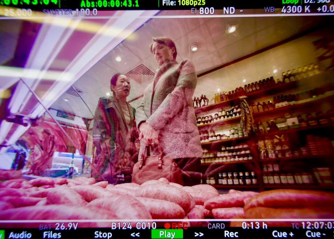 bestofsandra's tweet image. more of new/old photos of sandra oh from filming the first season of killing eve