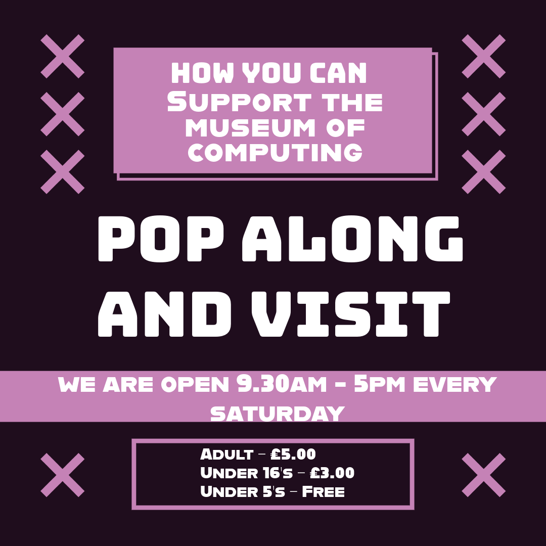 MuseumComputing's tweet image. How can you support The Museum of Computing?
Pop along and visit us!
#Museum #Swindon #RetroGaming #TechHistory