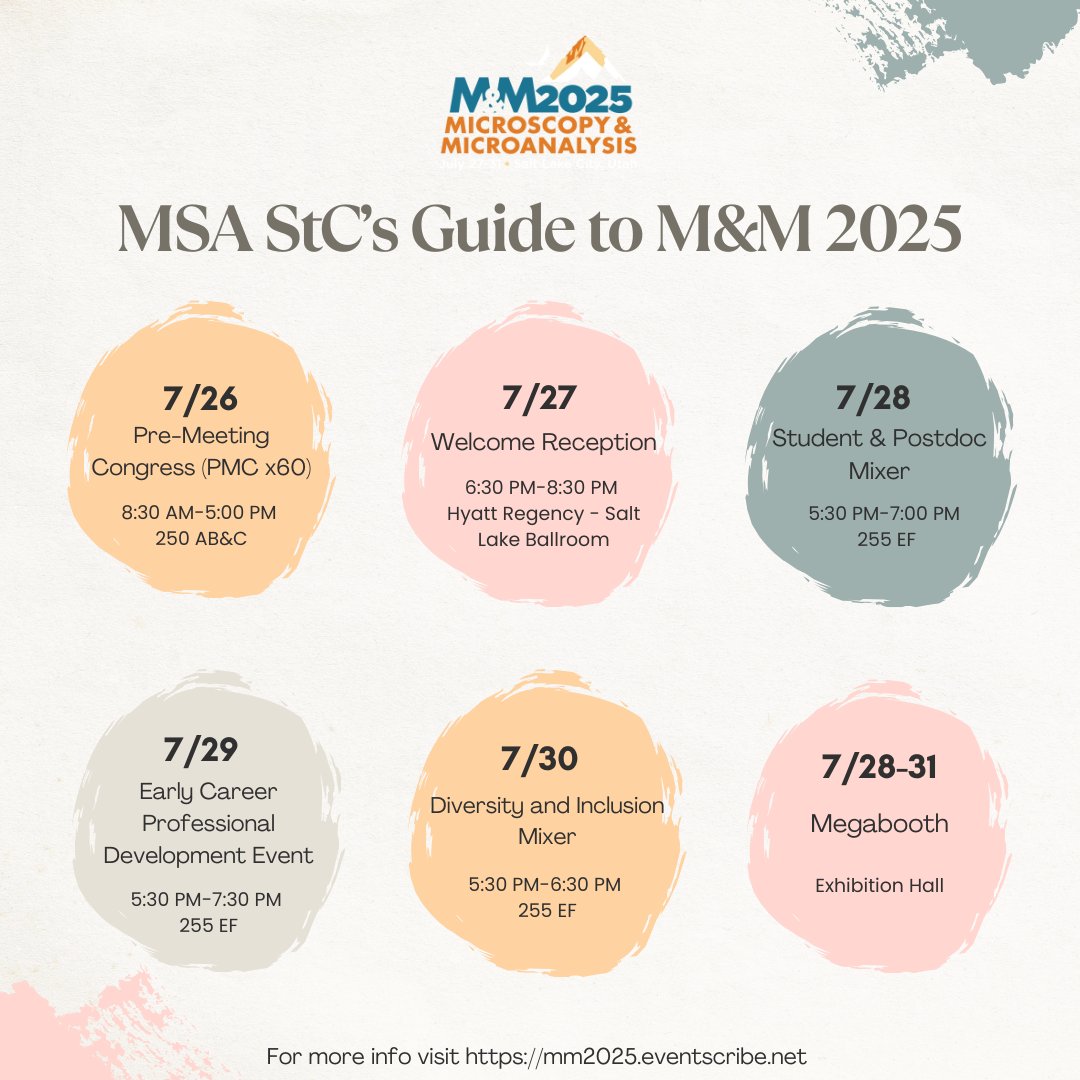 🎉 Headed to #MM2025? Here’s your ultimate Guide to M&amp;M!

🗓️ 7/26: PMC x60
🗓️ 7/27: Welcome Reception
🗓️ 7/28: Student &amp; Postdoc Mixer
🗓️ 7/29: Early Career Development Event
🗓️ 7/30: DEI Mixer
📍 7/28–31: Visit us at the Megabooth!

More info👉 mm2025.eventscribe.net