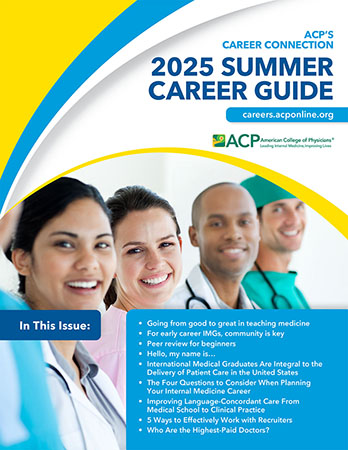 ACPCareerConnec's tweet image. Physicians, Residents, Fellows: Check out ACP's Career Connection 2025 Summer Career Guide at careers.acponline.org to find current job search advice and job opportunities located at medical facilities across the US.
