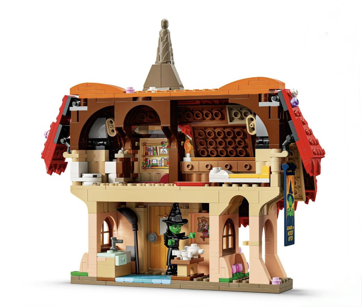 wicked_updates's tweet image. LEGO has unveiled a new ‘Glinda & Elphaba Visit Munchkinland’ set, releasing on September 1st.