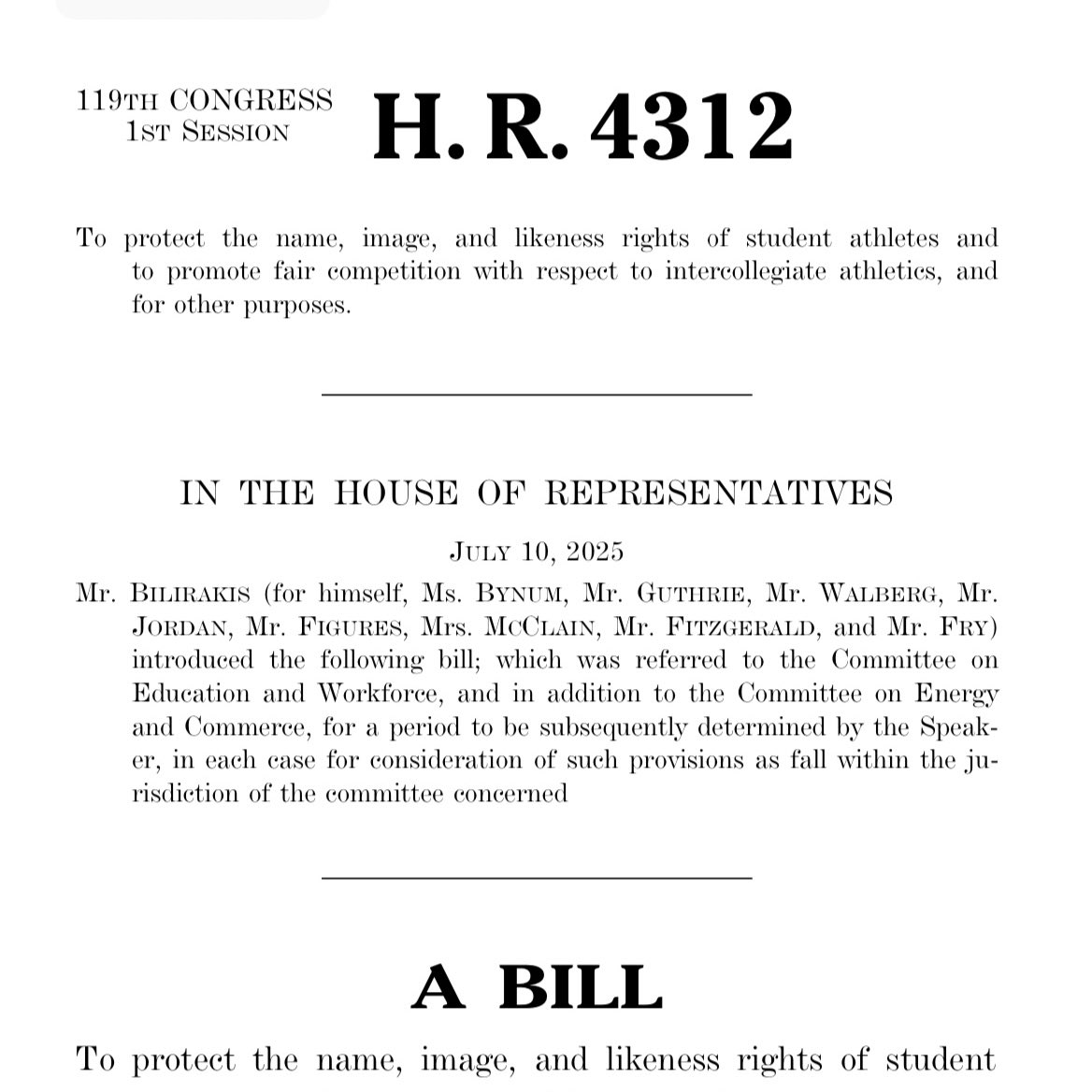 LVBurke's tweet image. Wait, two @BlackCaucus members @RepBynum @repscfigures on the NCAA side of this — which would mess up the NIL money for student athletes? And there’s a provision they can NEVER SUE? @StacyBrownMedia @rolandsmartin
