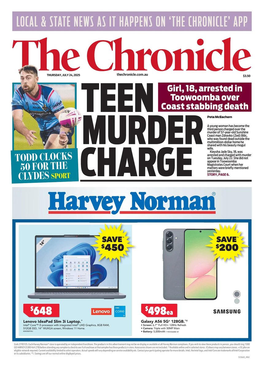 ukpapers's tweet image. π¦πΊ Teen Murder Charge
β«A teenage girl has become the third person charged over the murder of a Coast man who was found dead outside the multimillion-dollar home he shared with his beauty mogul wife.
β«Peta McEachern
#frontpagestoday #Australia @the_chronicle_