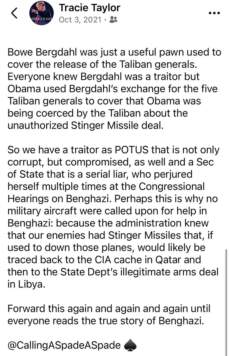 Coming soon to a theatre near you… 

We’re not done with Benghazi… 

From my wife’s Facebook from 2021

She’s been digging since 2013

All roads lead to Obama 

Just one of her posts … 👇🏻