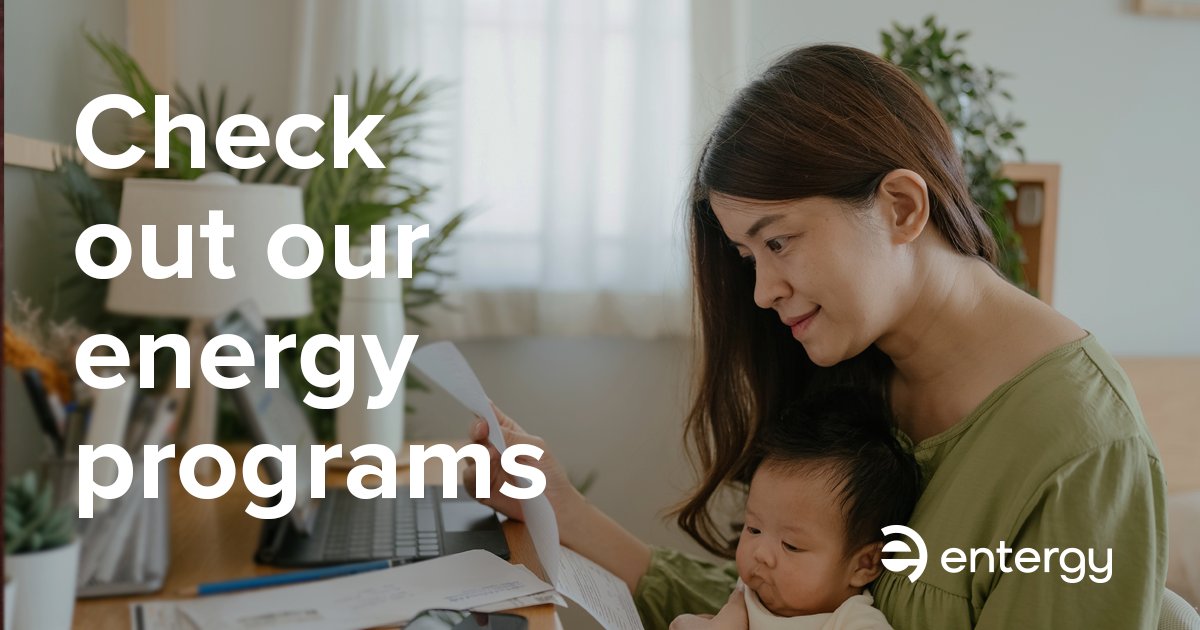Entergy's tweet image. #DYK Your air conditioning usage makes up more than half of your bill during the summer months? 🤯
You can help your AC unit run more efficiently by changing air filters regularly. 👍
For more money-saving tips ➡️ enter.gy/61814cXyH
#WePowerLife