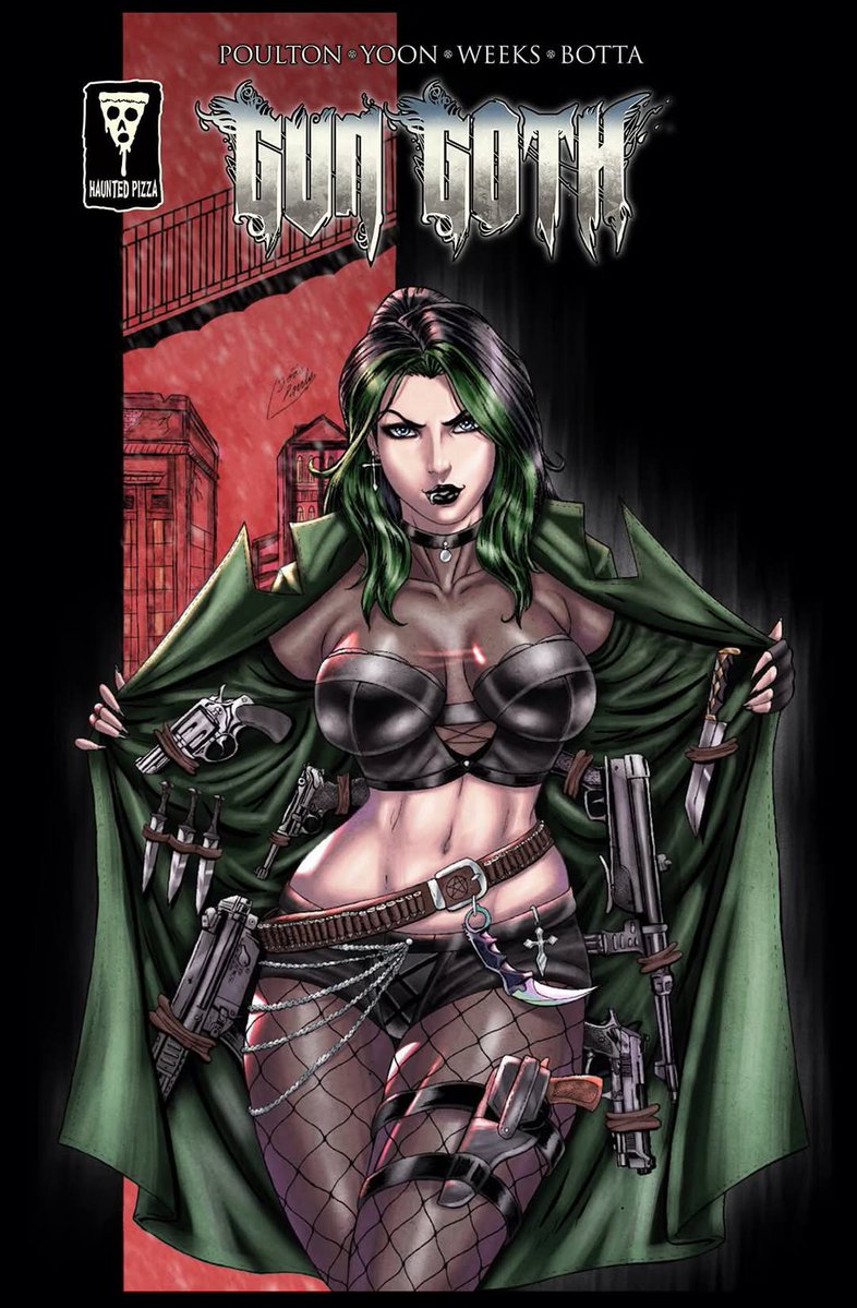 KoniWaves's tweet image. 🖤 Gun Goth—my new sexy, action-horror comic—is up for pre-order on Indiegogo & Kickstarter! If you love Buffy or Resident Evil, this one’s for you! Written by me, Mark Poulton (Avengelyne)!
👉 indiegogo.com/projects/gun-g…
kickstarter.com/projects/koniw…