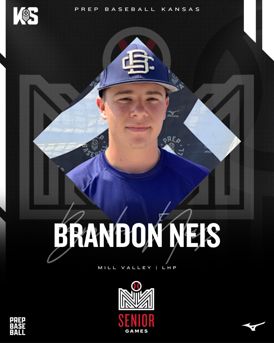 PrepBaseballKS's tweet image. 𝗜𝗡𝗩𝗜𝗧𝗘 𝗔𝗖𝗖𝗘𝗣𝗧𝗘𝗗 ✅
LHP Brandon Neis (Mill Valley) is locked to represent Team Kansas at the 2025 Prep Baseball Central Super Senior Games in Kansas City! #CSSrG25
👤: loom.ly/NHLLpYA // @BrandonNeis