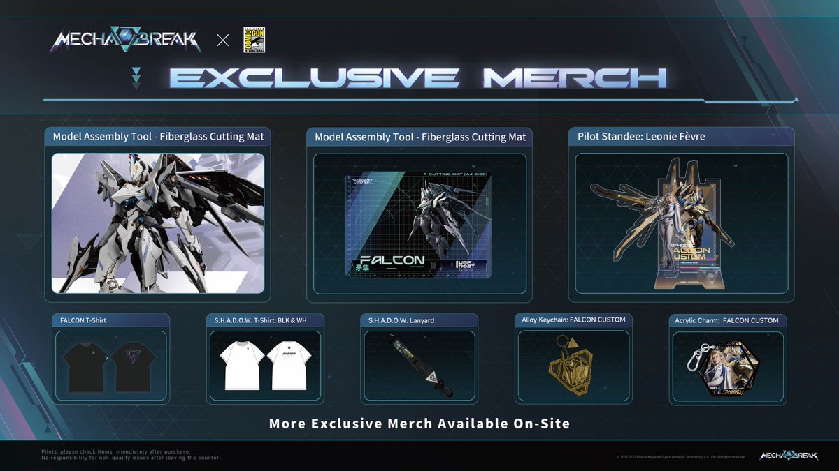 MechaBREAK's tweet image. Stop by our #SDCC booth to score rare Mecha BREAK merchandise!
#MechaBREAK #MechaBREAKSDCC