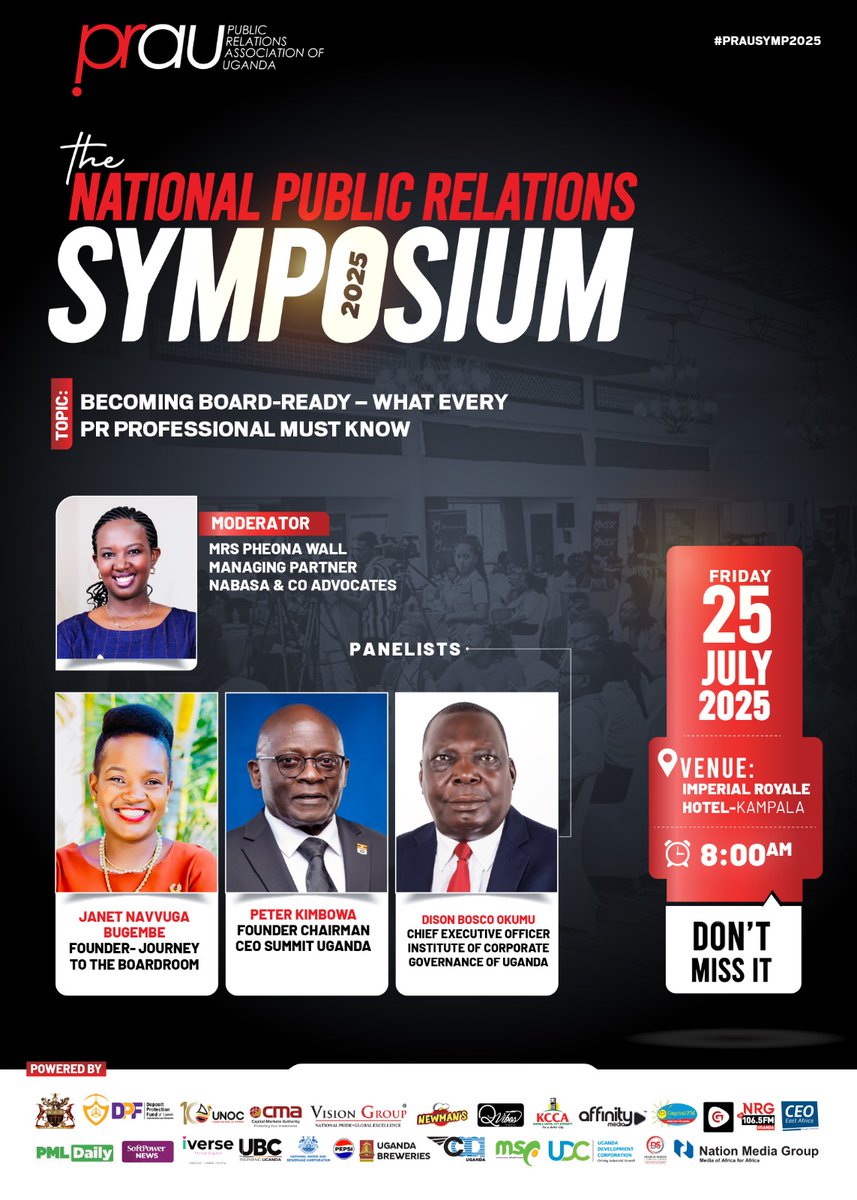Meet the Panel that will  discuss the Topic: "Becoming Board-Ready - What Every PR Professional Must Know" at this Year's National Public Relations Symposium 2025.

#PRAUPRSymposium25 #NPRS25 #NationalPRSymposium25