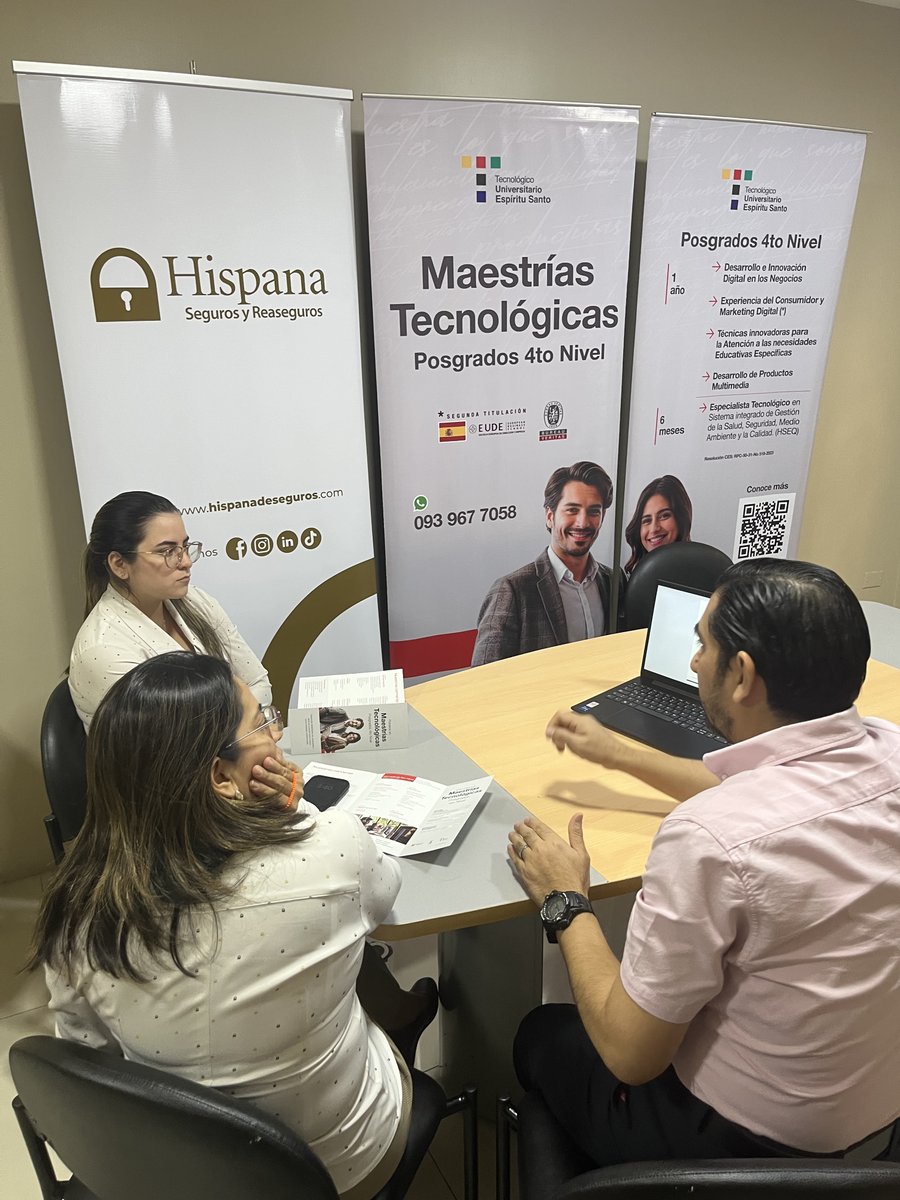 ¡Seguimos construyendo puentes que transforman futuros! 🤝

Desde el TES, llevamos nuestras carreras y programas de profesionalización a más empresas aliadas. Esta vez, junto al equipo de Relaciones Empresariales, visitamos Hispana Seguros y Reaseguros para presentar