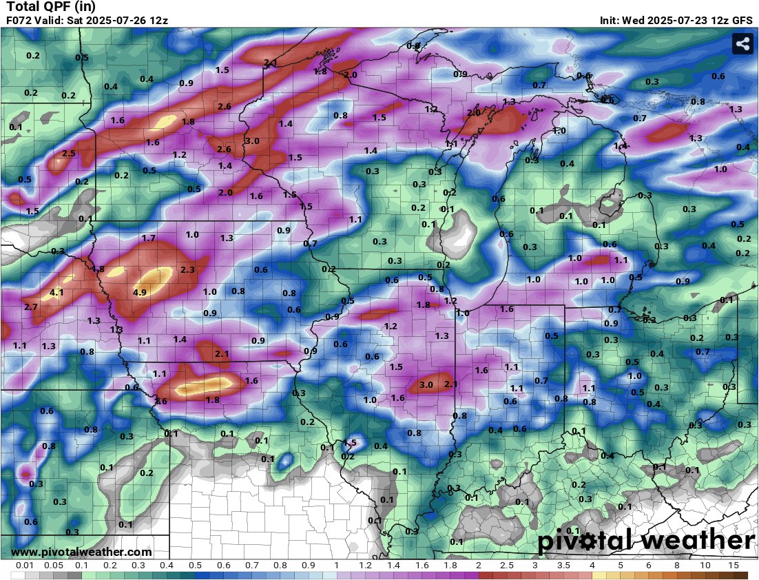 WindyCityWxMan's tweet image. Once our heat breaks later Thursday, the replacement threat will be heavy rains
Air this drenched with humidity has to do something with that moisture when a slightly cooler, slightly drier air mass takes its place. Usually that's rain, and summer systems are sluggish and like…