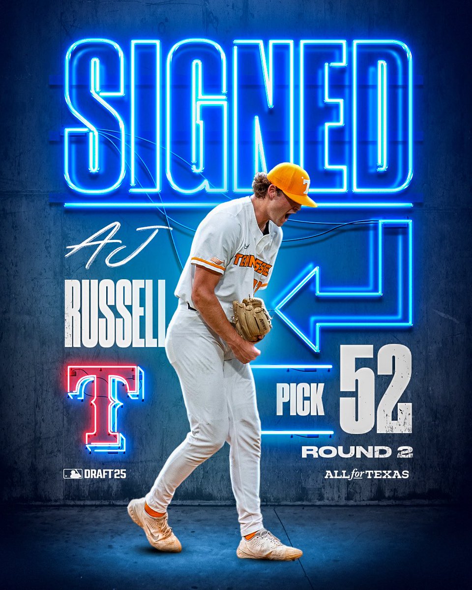 We've officially agreed to terms with 2025 second round pick RHP AJ Russell. #AllForTX